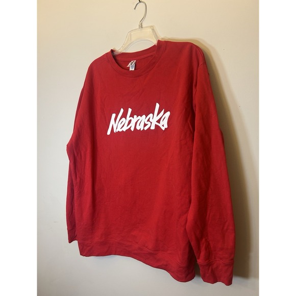 Nebraska Cornhuskers Red Cotton Blend Crewneck Sweatshirt Men's 3XL - Picture 2 of 6